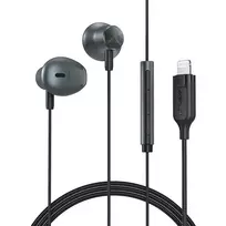 Acefast L1 Ausinės Į ausis su Lightning Jungtimi, Mikrofonu ir Valdymo Pulteliu 1.2 m - Juodos