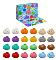 Advento kalendorius – Dumpling Squishy 2026 | 24 spalvotos minkštos staigmenos