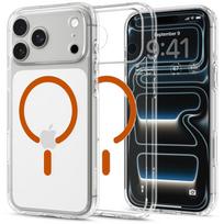 Dėklas Spigen Ultra Hybrid Magsafe telefonui Apple Iphone 17 PRO / 18 PRO CLEAR/ORANGE