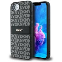 DKNY Case Repeat Texture Pattern with Tonal Stripe for iPhone 16e / 17e black