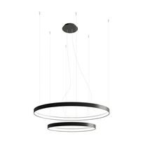 Juodos spalvos iš aliuminio kabantis šviestuvas LED ø 78 cm RIO – Thoro