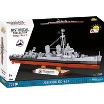 Cobi Klocki Laivo modelis USS Kidd DD-661 COBI-4866, 706 vnt., 1:300, 38 x 5.5 x 15 cm, plastikas, stendas, 9 metai