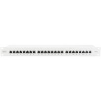 Digitus paskirstymo skydas DN-91624S-EA, 24 prievadai, CAT 6a, 1U, RJ45 8P8C, ekranuotas, STP, 19 colių, pilkas