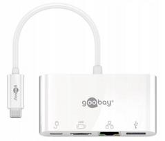 Goobay Usb-c Multi Adapter: Hdmi 4k, Gigabit Lan, Usb-a, Pd 60w, Baltas