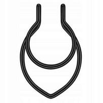 Netikras Septum Auskaras - Juodas, Nerūdijančio Plieno