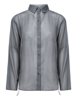 Topshop - Tsdelali Ls Stripe Doublelayer Shirt Wvn - Marškinėliai ilgomis rankovėmis - Pilka