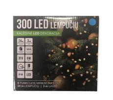 Eglutės girlianda 8 f, 300LED/24m + 3m, spalva: mėlyna (118) 7534