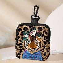 Vienetinis Leopardo Rašto Monetų Dėklas Poliesteris