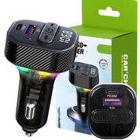 Automobilinis siųstuvas FM MP3/WMA USB A+USB C 30W Bluetooth 5.3 LED QC 3.0