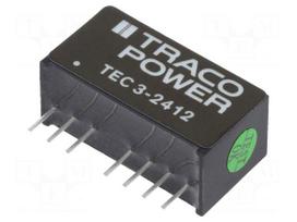 Converter: DC/DC | 3W | Uin: 18÷36V | 12VDC | Iout: 250mA | SIP8 | 4.5g
