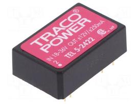 Converter: DC/DC | 5W | Uin: 18÷36V | Uout: 12VDC | Uout2: -12VDC | DIP24