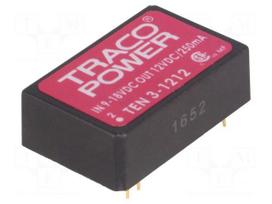 Converter: DC/DC | 3W | Uin: 9÷18V | 12VDC | Iout: 250mA | DIP24 | 12.4g