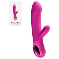 Fun Factory Bi Stronic Embrace - stūmuojantis vibratorius su klitorio atšaka (rožinis)