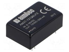 Converter: DC/DC | 3W | Uin: 9÷18VDC | Uout: 12VDC | Iin: 316mA | DIP24