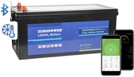 LiFePO4 akumuliatorius EUROPOWER LFP serijos 12,8V 280Ah Bluetooth, šildymo kilimėlis (Tarnavimo laikas ~4000 ciklų)