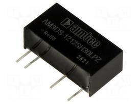 Converter: DC/DC | 3W | Uin: 12VDC | Uout: 12VDC | Iout: 250mA | SIP7