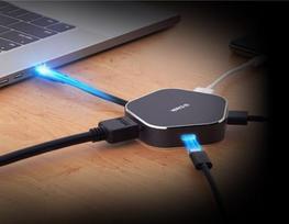 D-LINK USB-C 4-port USB 3.0 hub with HDMI and USB-C charging port