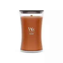 WoodWick Saffron Smoke didelė smėlio spalvos stiklinė žvakė 609,5g
