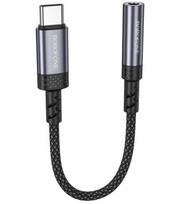 Pilkas audio adapteris USB-C - 3.5mm (DAC) "Borofone BV24 Graceful"
