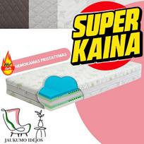 ČIUŽINYS PRIMERO – SUPER KAINA - Dvipusis minkštesnės ir vidutinio kietumo pusės viskoelastinis čiužinys - 90x200