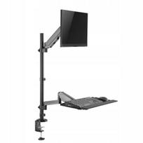 Stalinis monitoriaus ir klaviatūros laikiklis 17-32" VESA 8kg Spacetronik, juodas