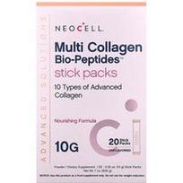 NeoCell, „Advanced Solutions“, daugiasluoksniai kolageno biopeptidų™ milteliai, be skonio, 20 pakelių po 10 g (0,35 uncijos)