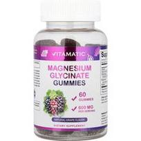Vitamatic, Magnio glicinato guminukai, natūralių vynuogių skonio, 60 guminukų (300 mg viename guminuke)