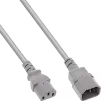 Maitinimo kabelis „InLine Power cable extension“ C13 į C14, pilkos spalvos, 0,75 m (16507A)