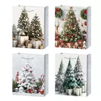 Gift bag XMAS TREE S, 18x24x8,5cm, mix