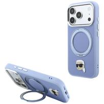 Case Karl Lagerfeld with Ring Stand 360 Karl Head Pin MagSafe for iPhone 18 Pro / 17 Pro light blue