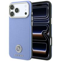 Guess Grained Round Strass Logo MagSafe Case for iPhone 18 Pro Max / 17 Pro Max Blue