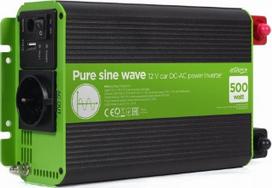 Gembird grynojo sinusinio bangos automobilinis DC-AC energijos keitiklis EG-PWC-PS500-01, 500W, 12V, 230V, 1 lizdas