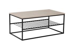 Kavos staliukas Kalune Design Asude, juoda sp./travertine sp., 95 cm x 55 cm x 42 cm