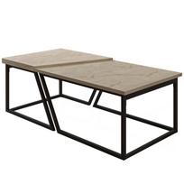 Kavos staliukų komplektas Kalune Design Verona P0024623, travertine sp., 120 cm x 60 cm x 38.8 - 40.6 cm, 2 vnt.
