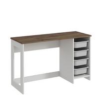 Rašomasis stalas su stalčiais Kalune Design Hero, 120 cm x 45 cm, 73 cm, balta sp./riešuto sp.