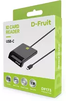 Kilimėlis D-Fruit ID card reader USB-C DF173, juodas