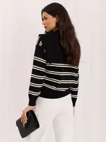 Juodas dryžuotas megztinis oversize