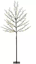LED vyšnių žiedų medis, 200 LED, 11 režimų, juodas ir skaidrus, 60 × 60 × 180 cm