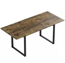 Išskleidžiamas valgomojo stalas 6–8 asmenims, su plieniniu rėmu, tigrinės medienos imitacijos ir juodas, 140–180 × 80 × 75 cm