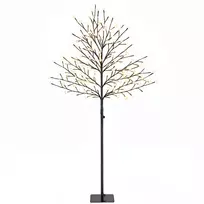 LED vyšnių žiedų medis su 160 LED ir 11 šviesos režimų, juodas ir skaidrus, 55 × 55 × 150 cm
