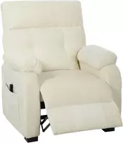 Elektrinis poilsio fotelis su bešepetėliu varikliu ir 2 atminties padėtimis, baltas / juodas, 96 × 90 × 105 cm