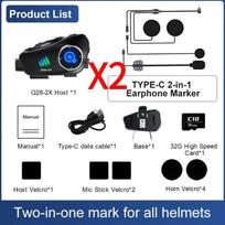 Q28 Motociklo šalmas Bluetooth laisvų rankų įranga ir 1080P HD belaidė kamera Super plataus kampo objektyvas Atsparus vandeniui WiFi vaizdo įrašymo įrenginys Moto vairavimo Slidinėjimo įrašymo įrenginys 2 Piece juoda