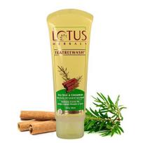 Lotus Herbals Teatreewash Veido prausiklis | su arbatmedžio aliejumi ir cinamonu | Prieš spuogus | Riebalų kontrolė | Riebiai odai | 120ml beige