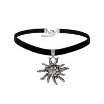 Vokiškas Edelweiss pakabukas ant kaklo moterims Velveteen Choker Kaklo papuošalai Oktoberfestas Žavesys Statement Kaklo grandinėlė Papuošalai Dovana black