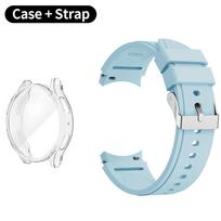 Dėklas+Apyrankė, skirta Samsung Galaxy Watch 4/5/6/7 40mm 44mm, minkštas TPU, visapusis ekrano apsaugas, buferis, silikoninė apyrankė for Watch 6 44 mm