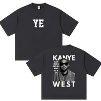 Kanye West Ye 2026 Pasaulinio Turinio Albumo Grafinis Marškinėlis Unisex Vintažinis Laisvas Medvilninis Y2K Hip Hop Gatvės Stiliaus Trendas Moterims Ir Unisex Marškinėliai L gray