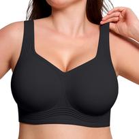 Didelio dydžio belaidė push-up liemenėlė su minkštu žele atrama – lengva, besiūlė ir patogi 3XL juoda
