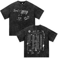 `Death Note Vintage Washed Graphic T‑Shirt Unisex Cotton Crew Neck Short Sleeve Double Sided Print Tees for Anime Manga Fans Men Women` XXL black