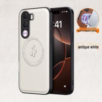 Oppo A6X and Realme C100i/16 Pro Magnetic Leather Texture Drop-Proof Phone Case Realme 16 Pro International antikinės baltos spalvos