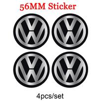 4pcs 56/60/65mm Car Wheel Hub Cap Tire Center Emblem Decoration Sticker W12 for Volkswagen VW R Line Touareg Passat Polo 4 Motion gray